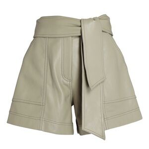 Jonathan Simkhai vegan leather shorts in sage